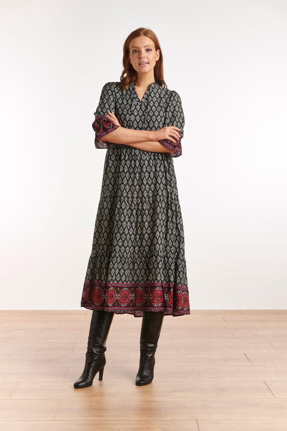 22500 Maxi Jurk Rayon Ornamentprint