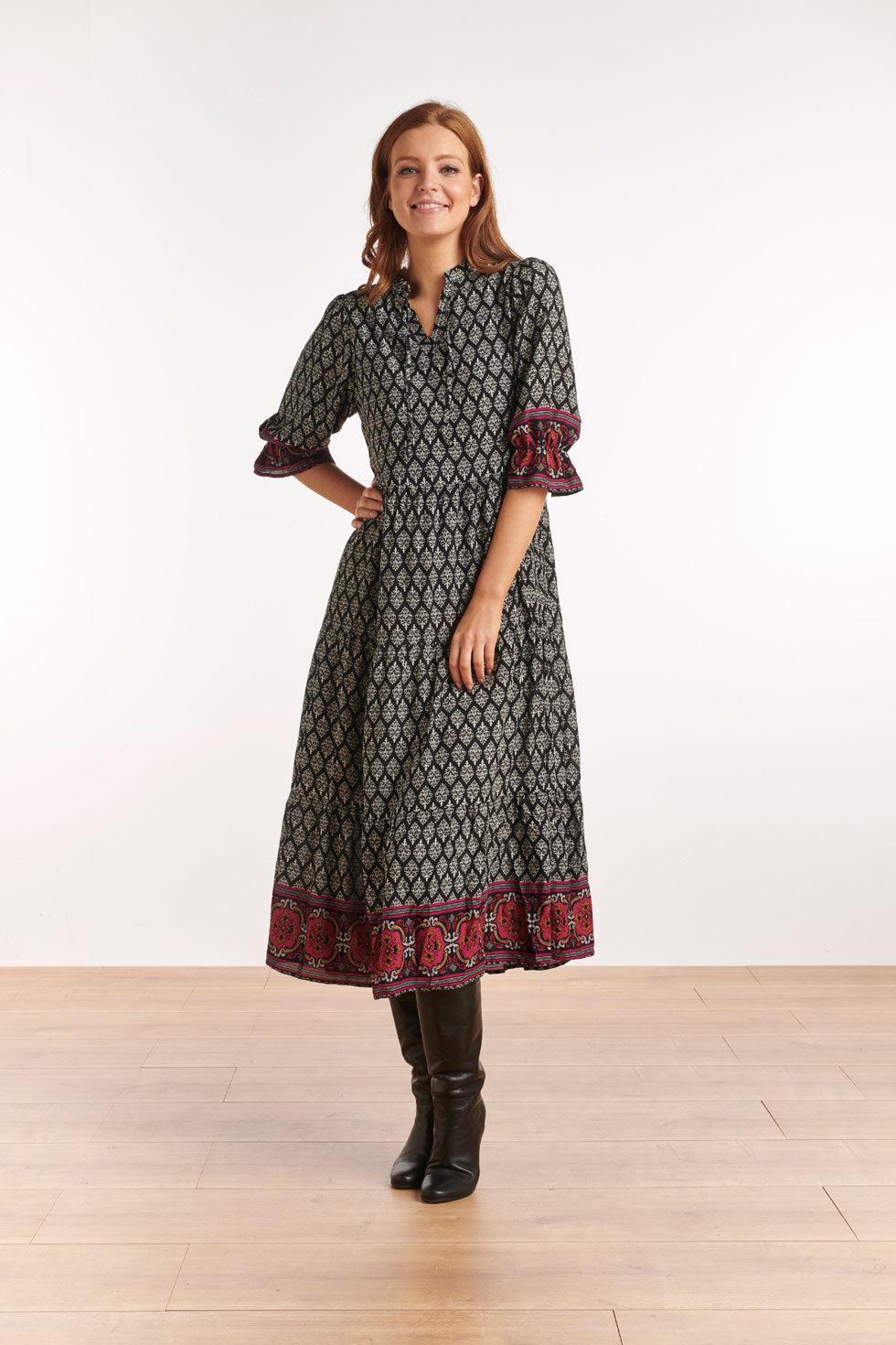 22500 Maxi Jurk Rayon Ornamentprint