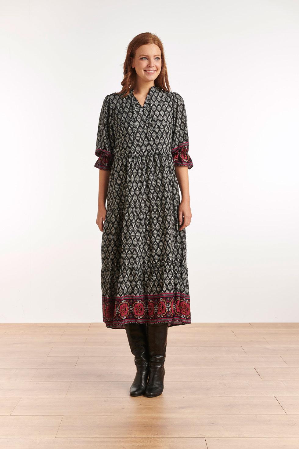 22500 Maxi Jurk Rayon Ornamentprint