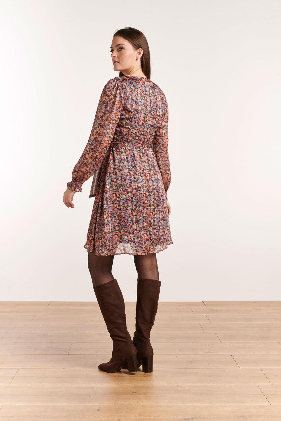 22503 Ruffle Jurk Ditsy Bloemprint