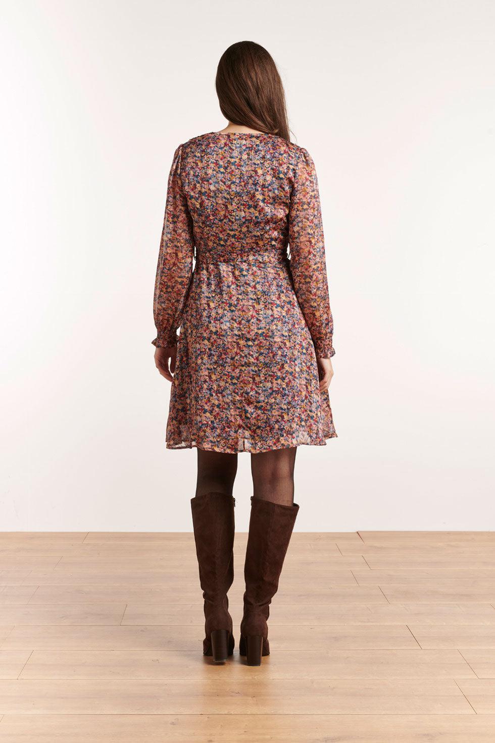 22503 Ruffle Jurk Ditsy Bloemprint