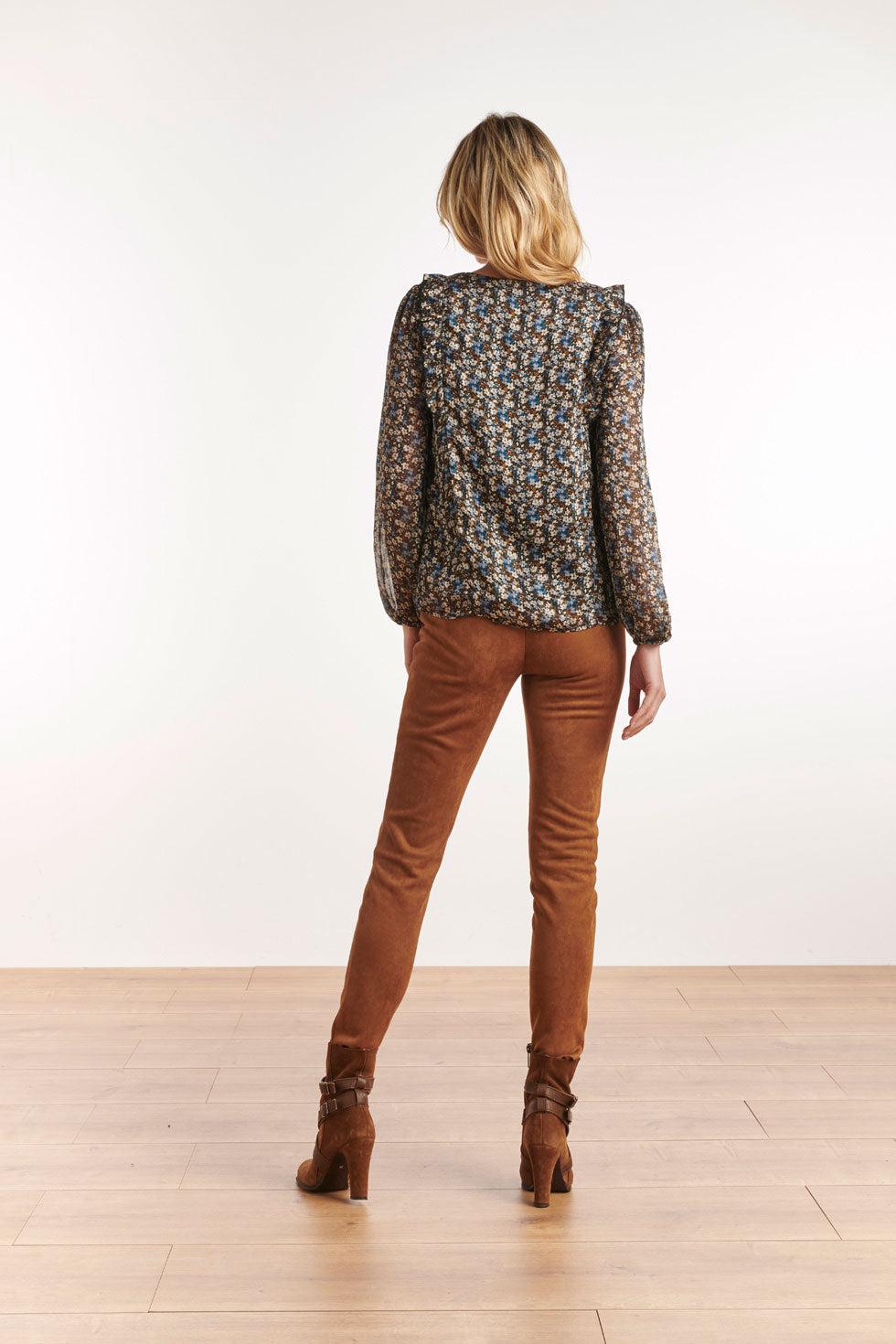 22507 Top Gesmokt Bloemenprint