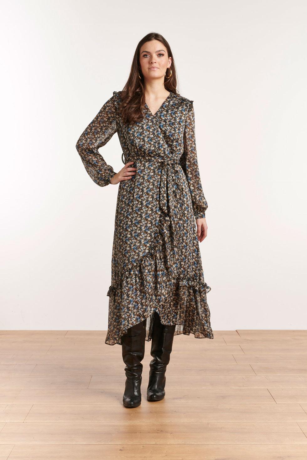 22508 Maxi Jurk Ruffle Bloemenprint
