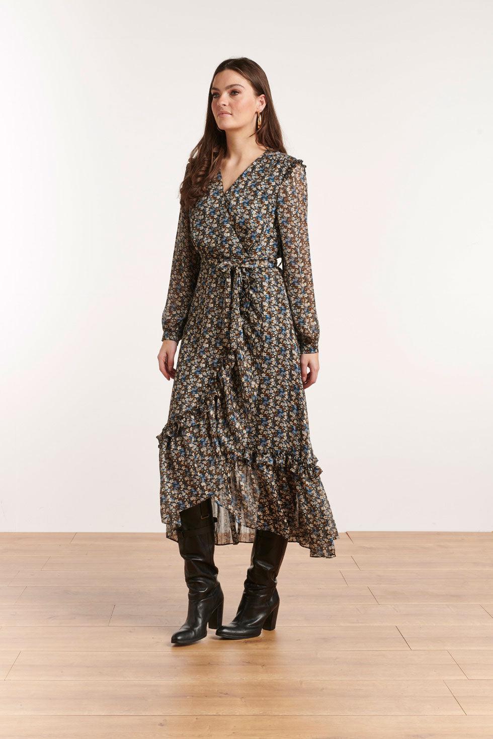 22508 Maxi Jurk Ruffle Bloemenprint