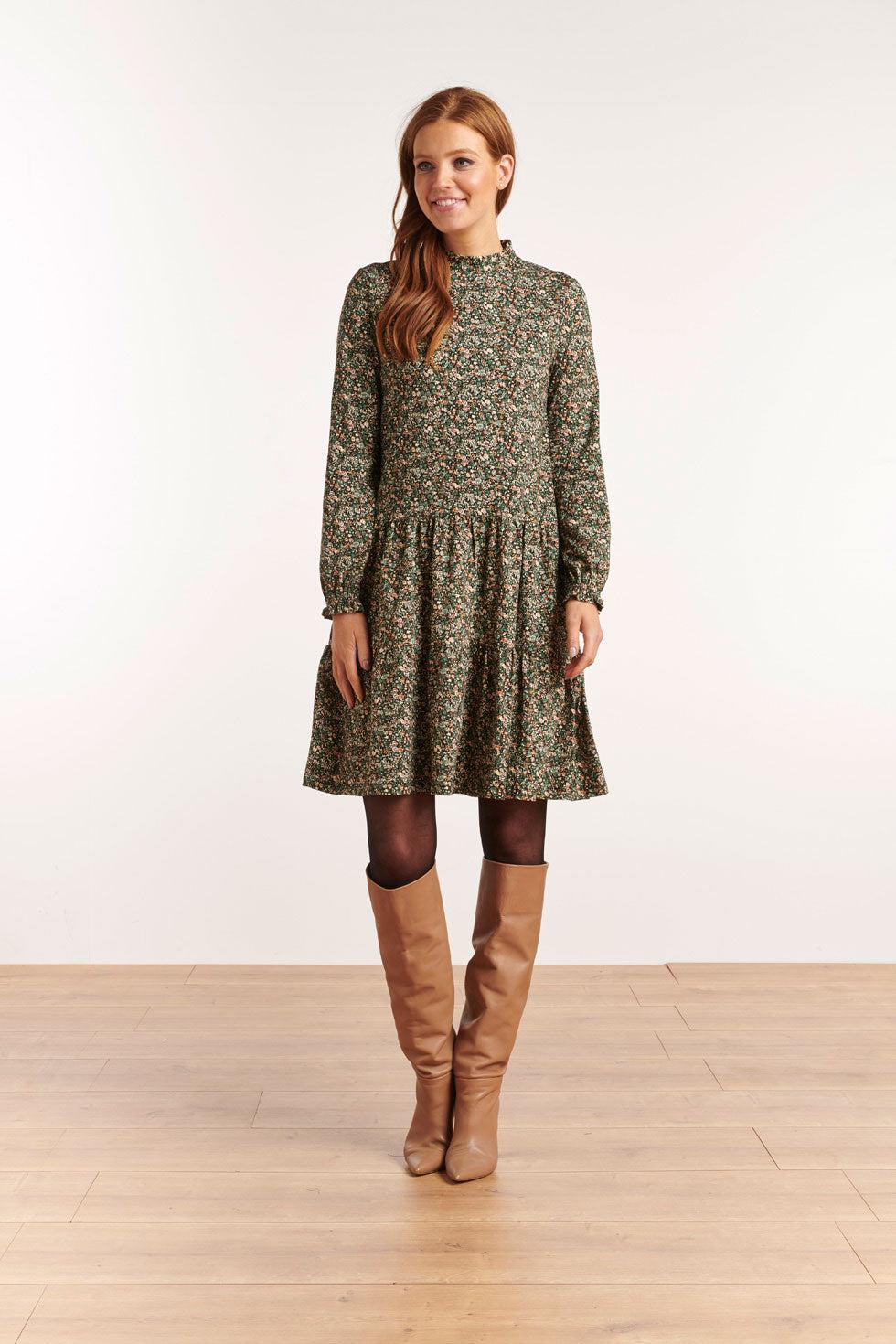 22511 Lange Mouwen Jurk Bloemprint