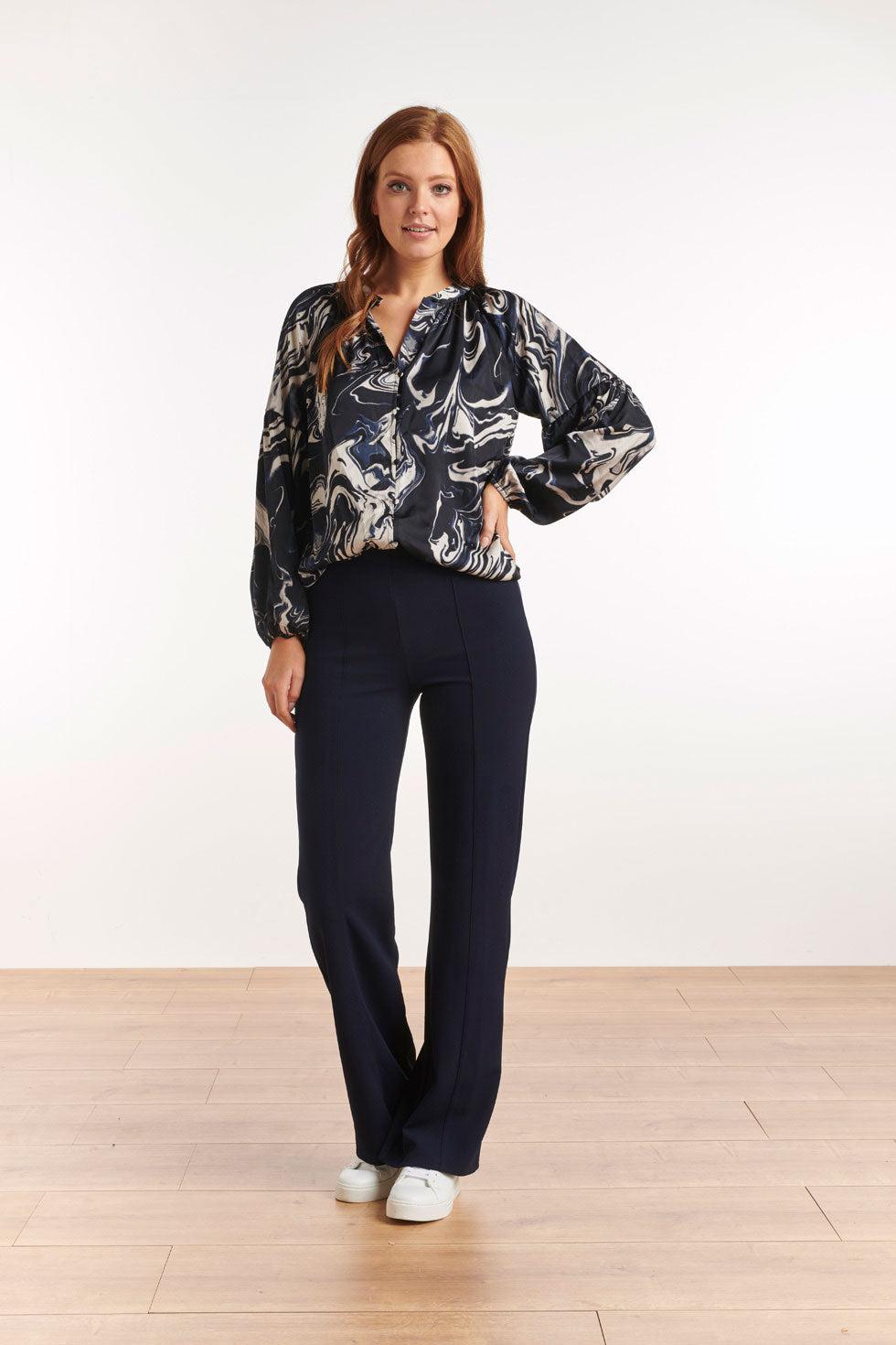 22513 Top Lange Mouwen Marbleprint