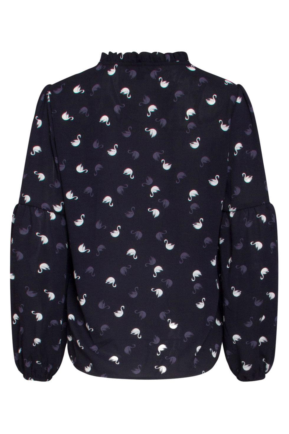 22517 Lange Mouwen Top Zwanenprint