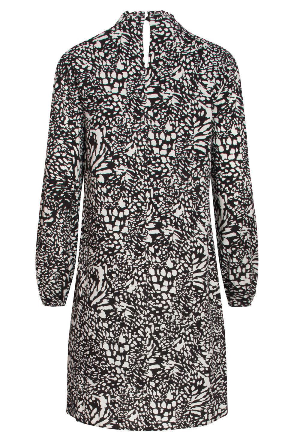 22520 Korte Jurk Dierenprint Pintuck