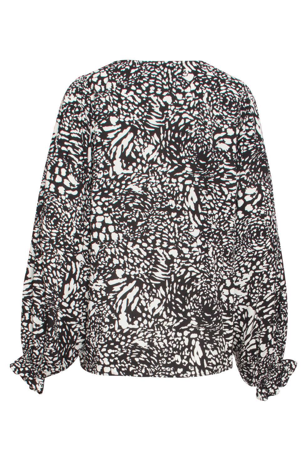 22521 Top Dierenprint Lange Pofmouwen