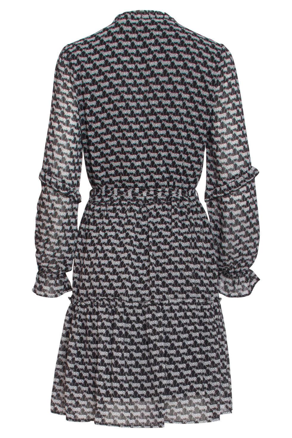 22522 Korte Chiffon Jurk Zebraprint
