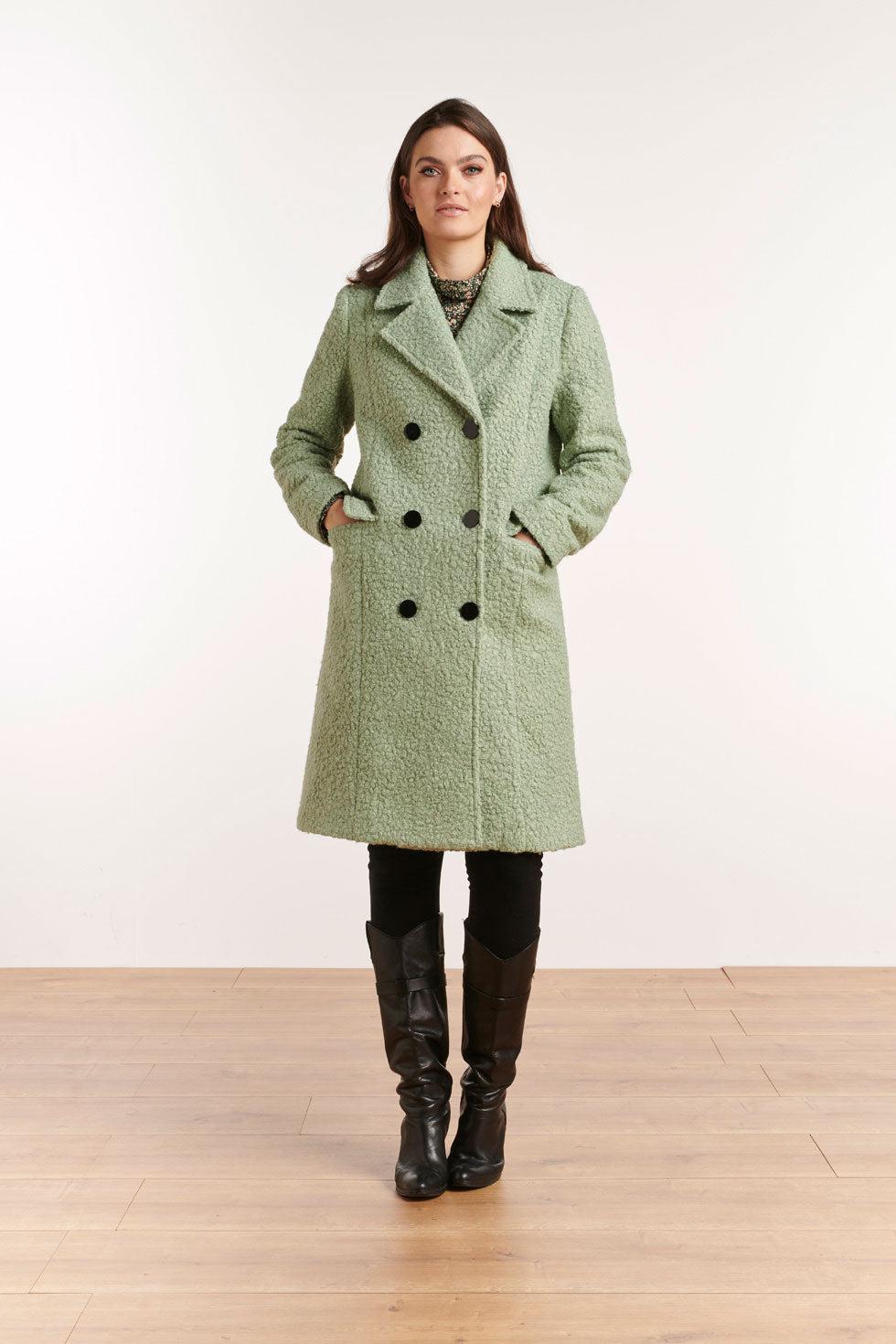 Smashed Lemon 22557 Boucle Jas Halflang Groen