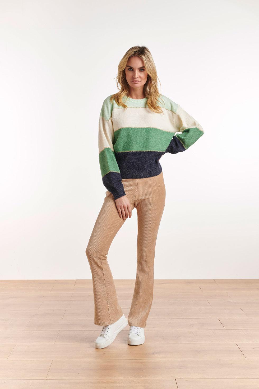 22606 Stretch Broek Rib Beige