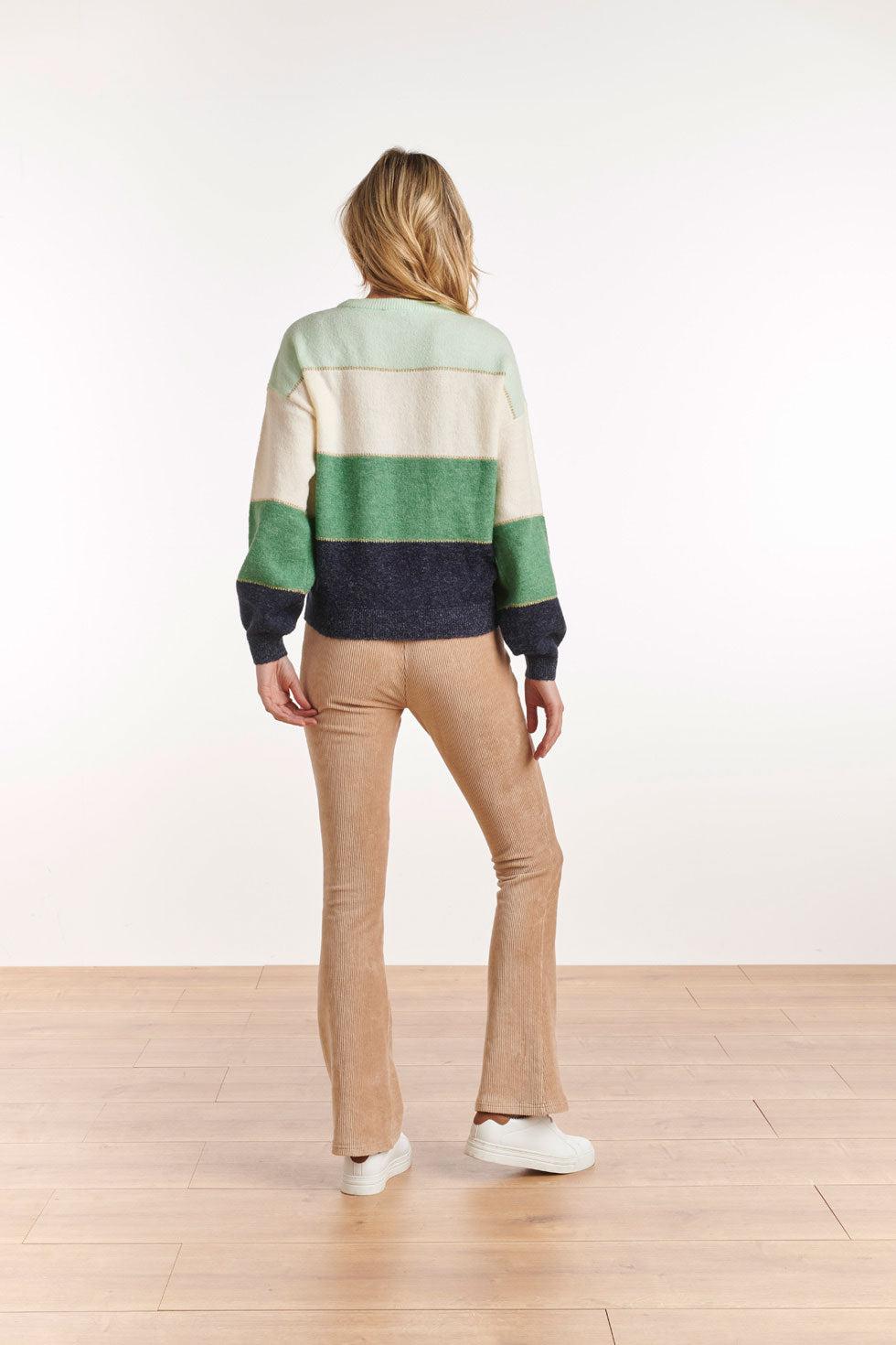 22606 Stretch Broek Rib Beige