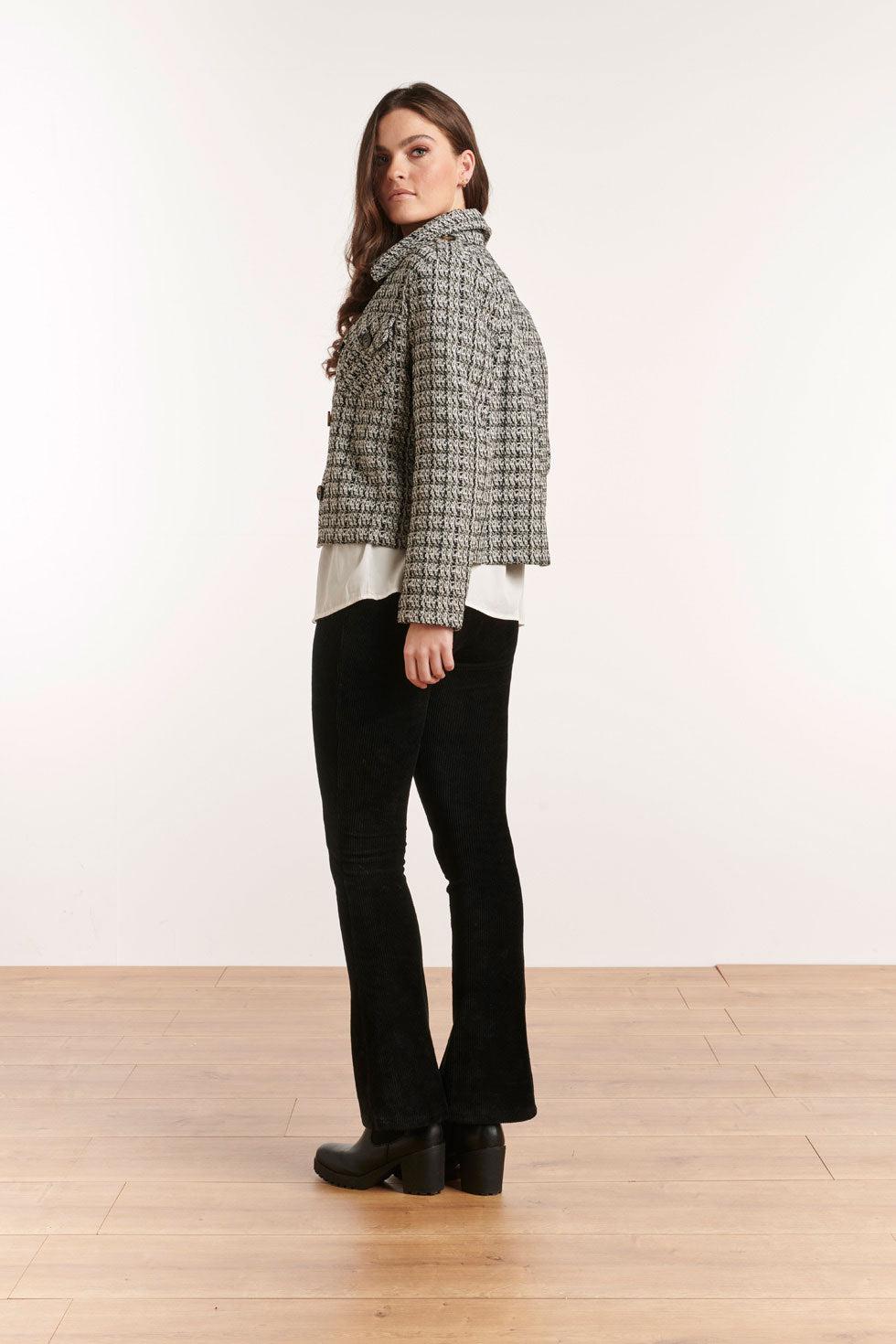 22606 Stretch Broek Rib Zwart