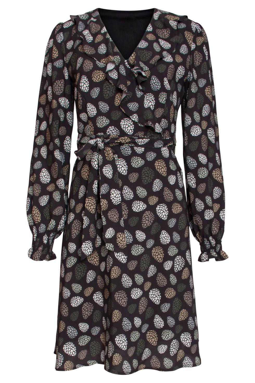 22609 Korte Jurk Print Dennenappel Ecovero