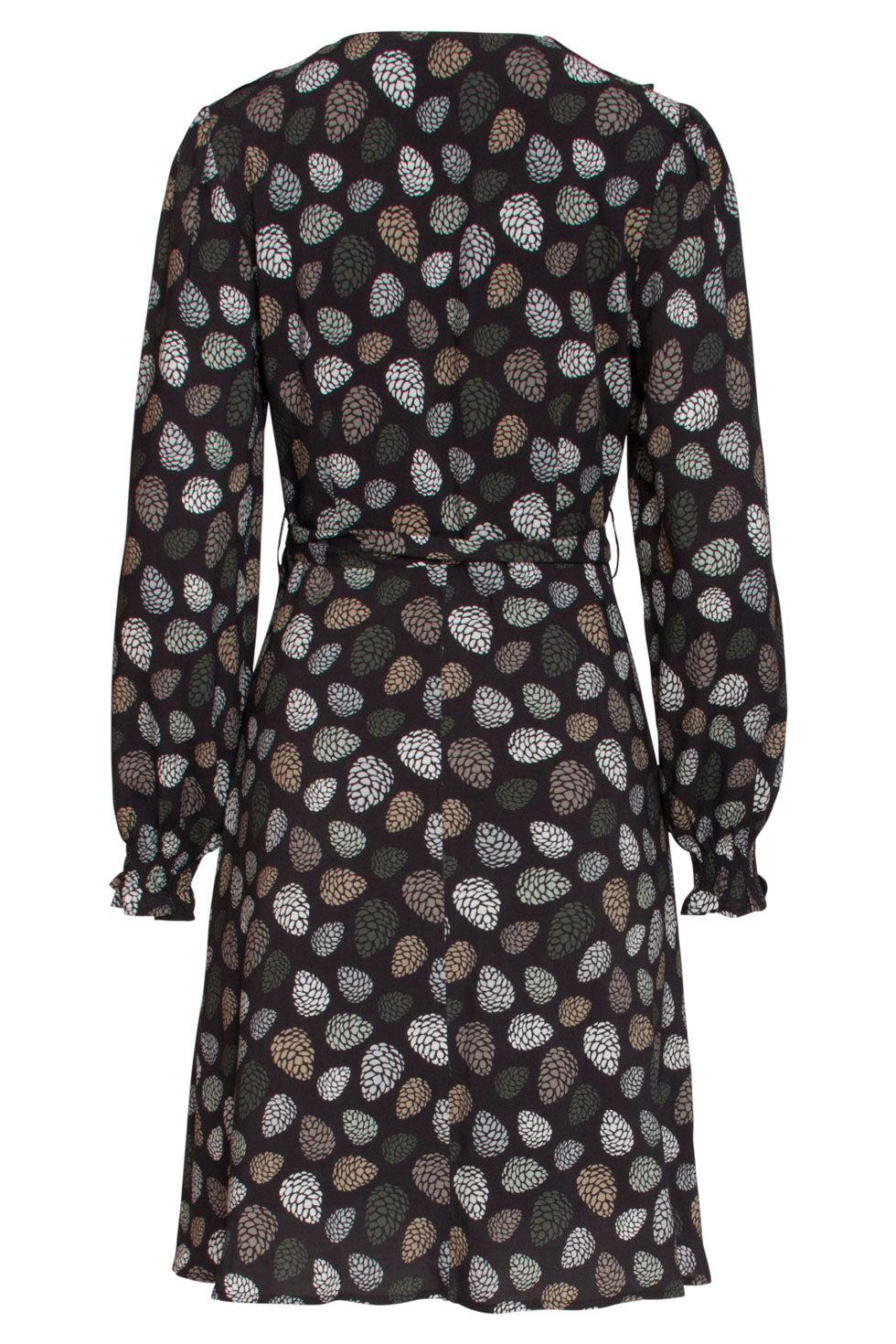 22609 Korte Jurk Print Dennenappel Ecovero