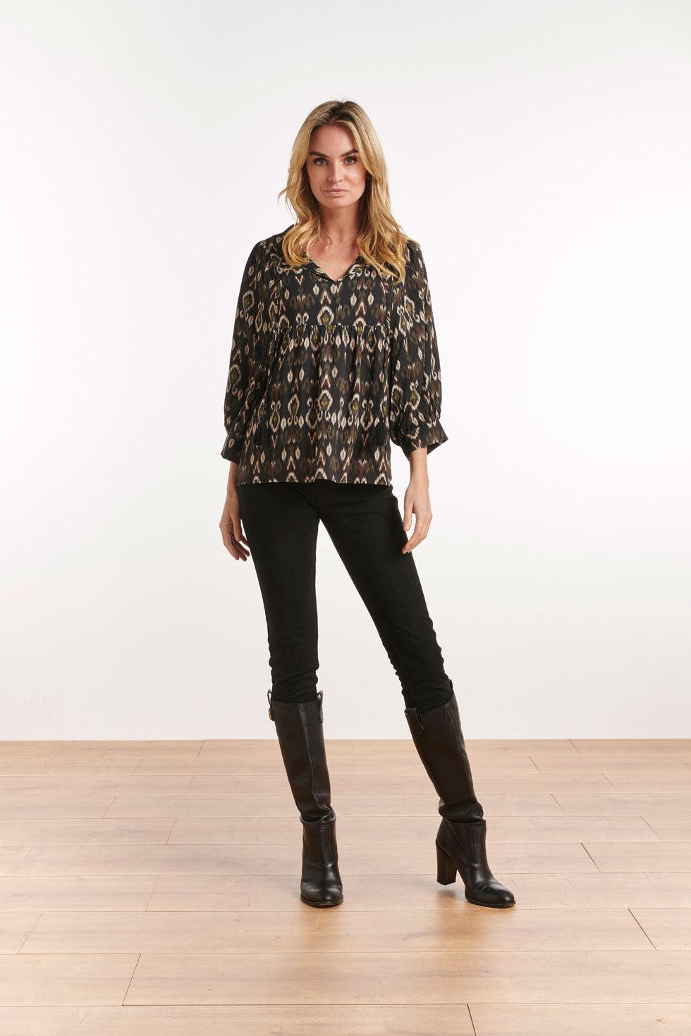 22621 Bohemian Top Aztec Print