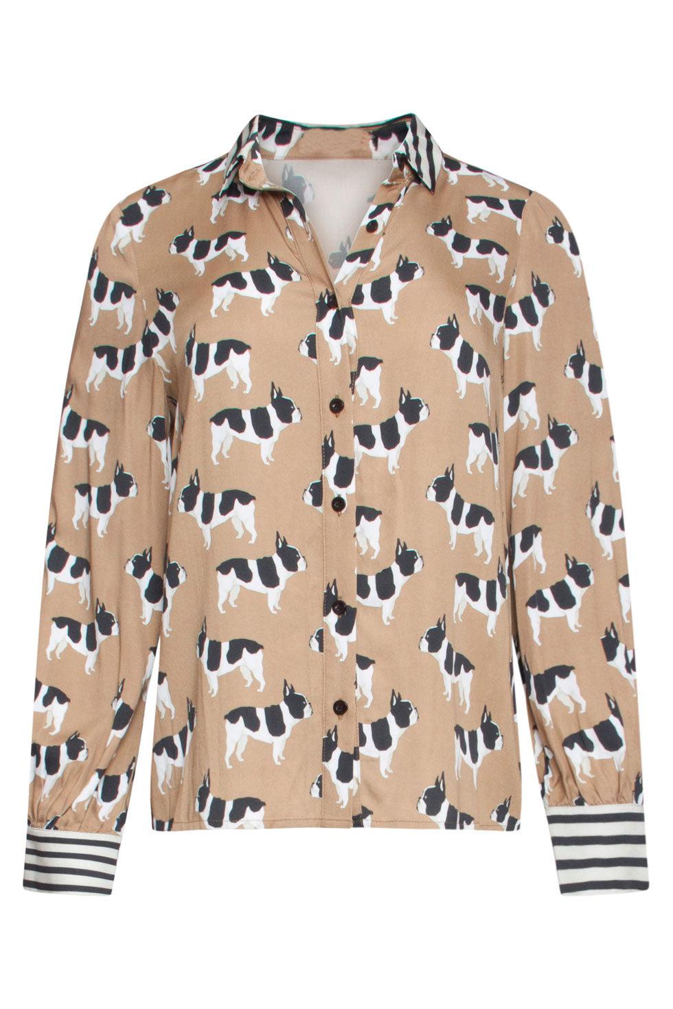 22646 Blouse Hond Print Rayon