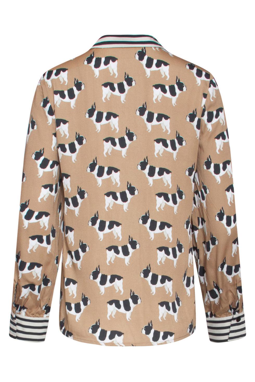 22646 Blouse Hond Print Rayon