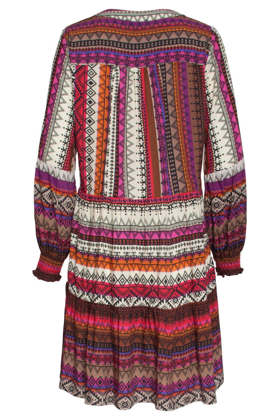 22649 Jurk Lange Mouwen Print Aztec Ecovero