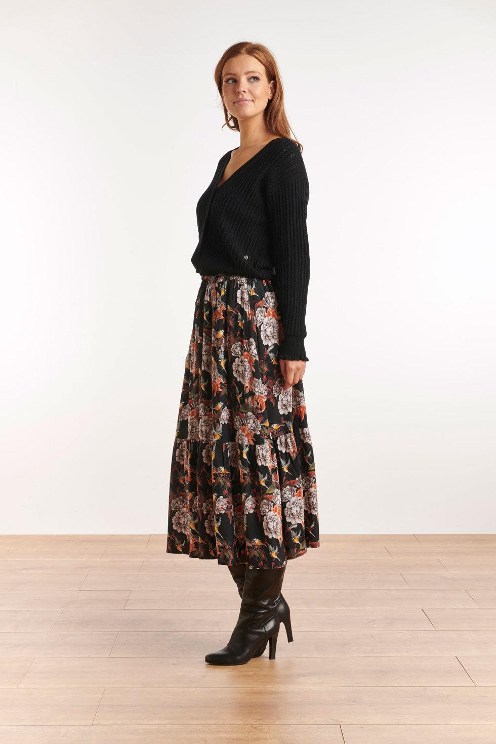 22653 Maxi Rok Herfst Print