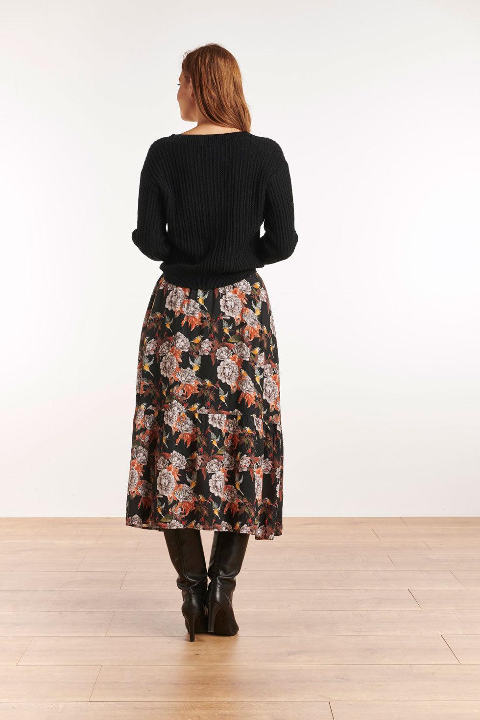 22653 Maxi Rok Herfst Print