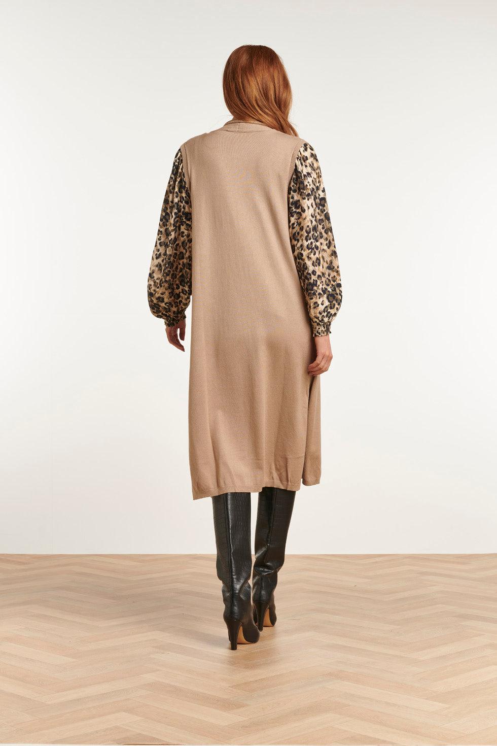 22662 Mouwloos Vest Gebreid Beige