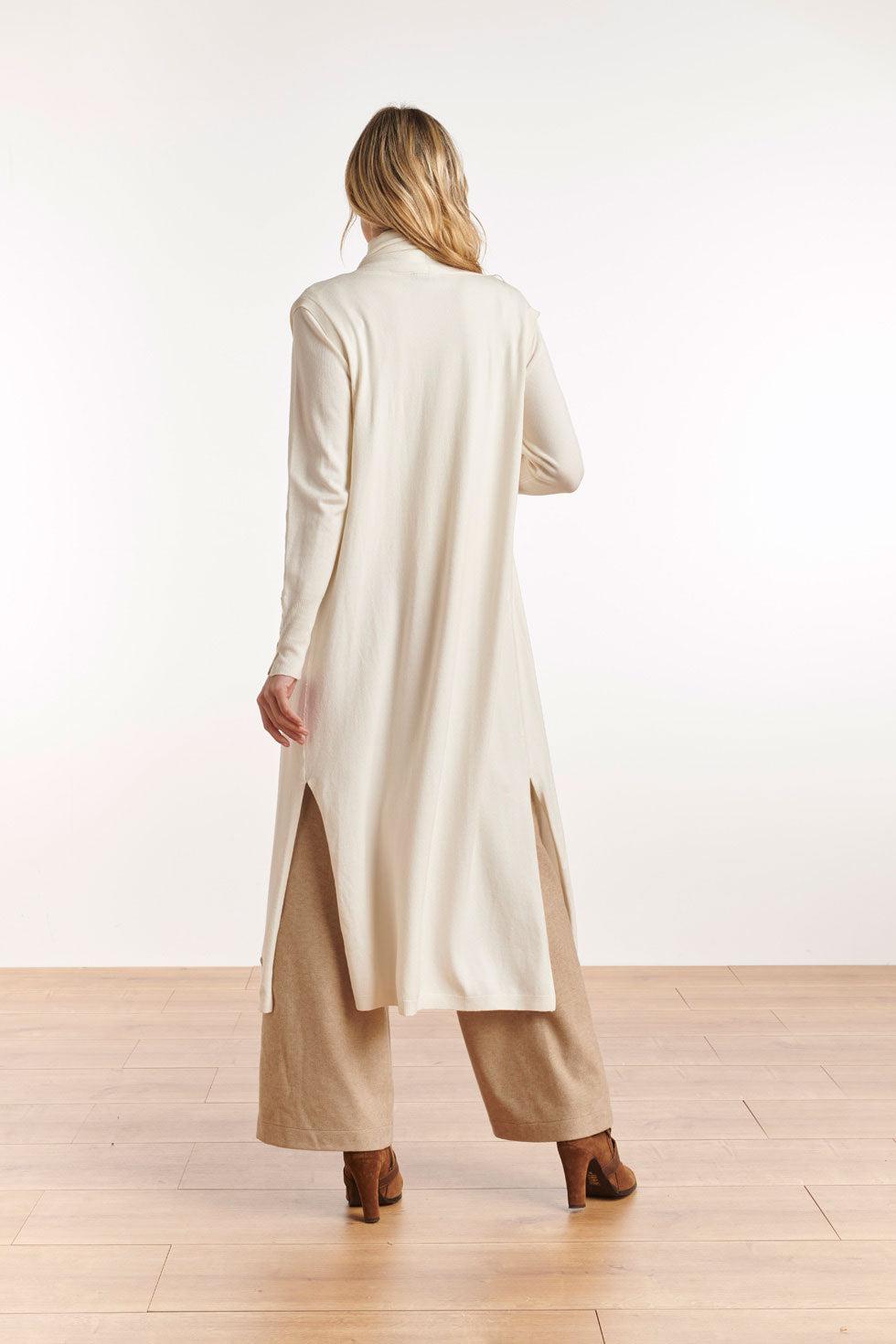 22662 Mouwloos Vest Gebreid Wit