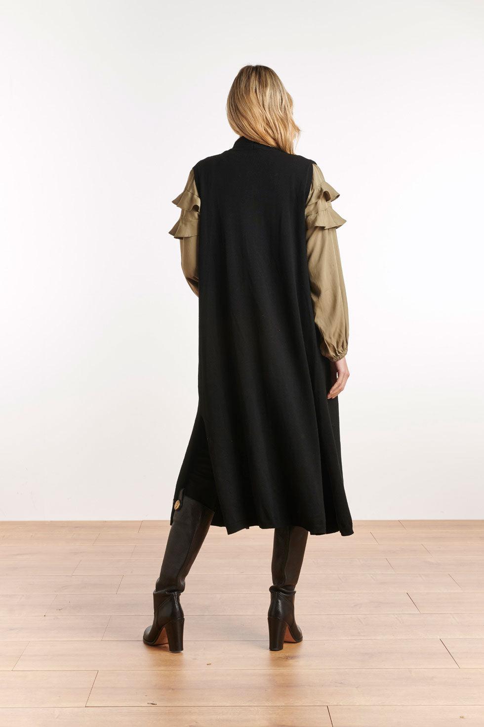 22662 Mouwloos Vest Gebreid Zwart