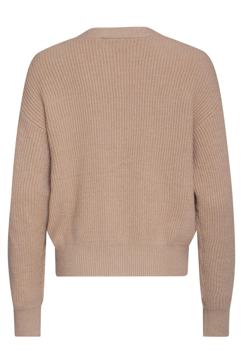22663 Vest Ribgebreid Beige