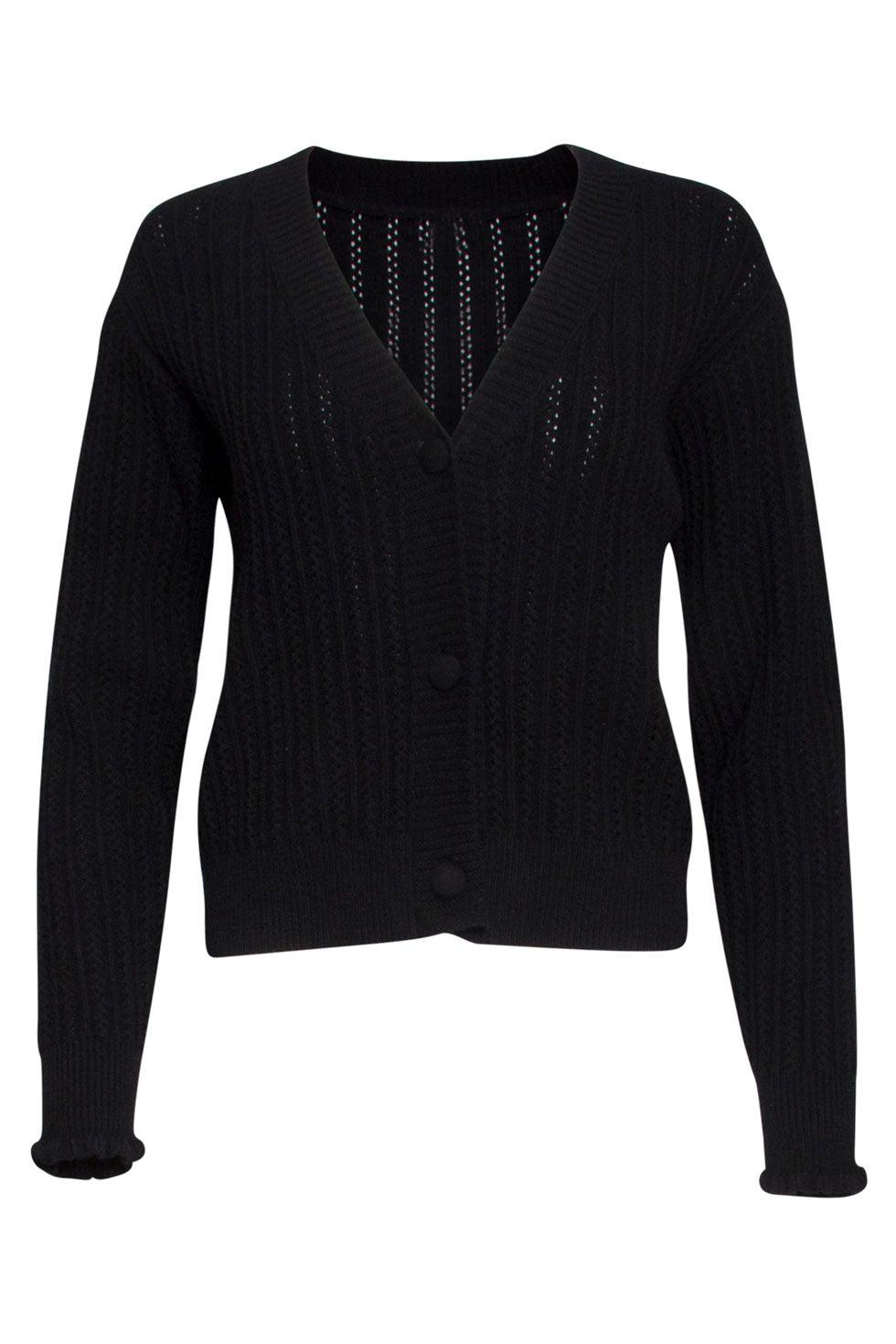 22664 Gebreid Vest Structuur Zwart