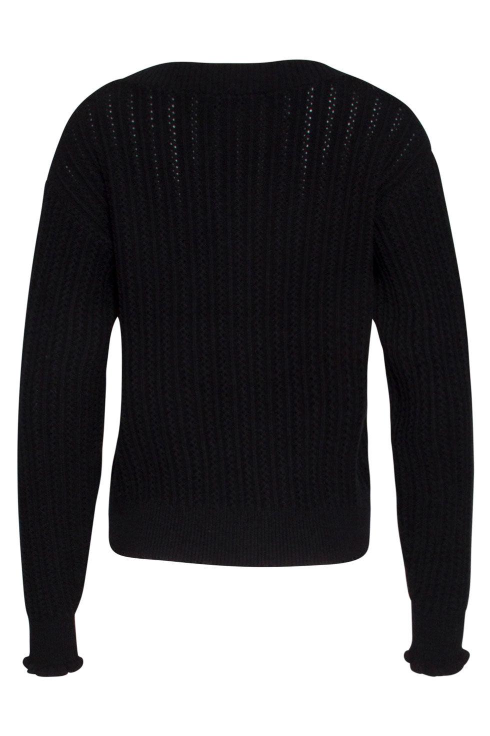 22664 Gebreid Vest Structuur Zwart