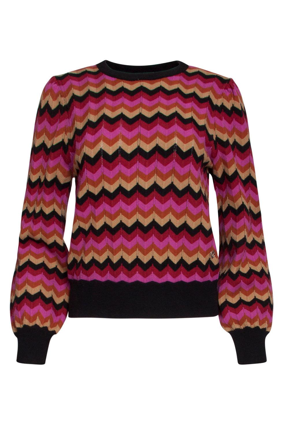 22682 Trui Zigzag Lange Pofmouwen