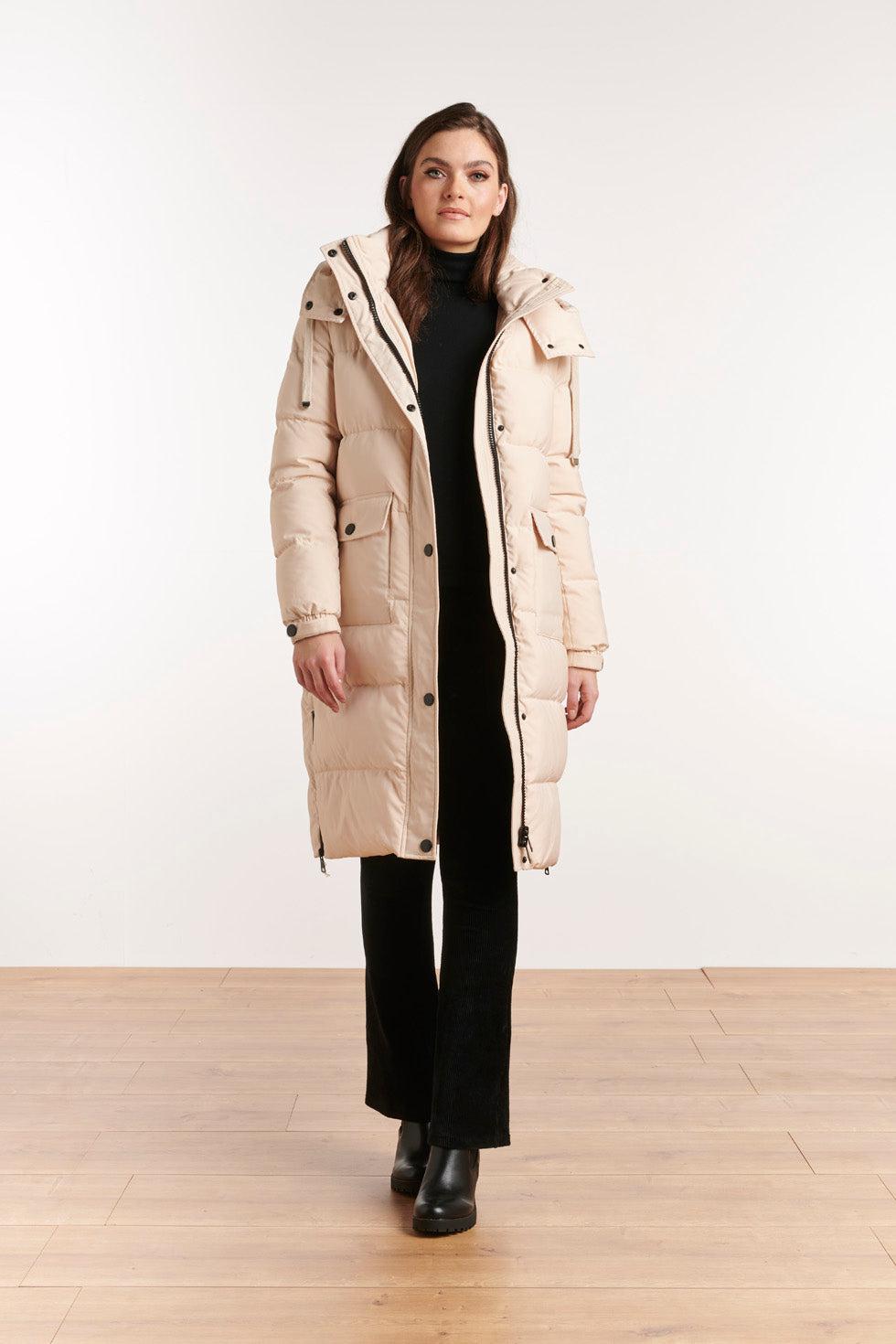 22748 Gewatteerde Jas Halflang Beige