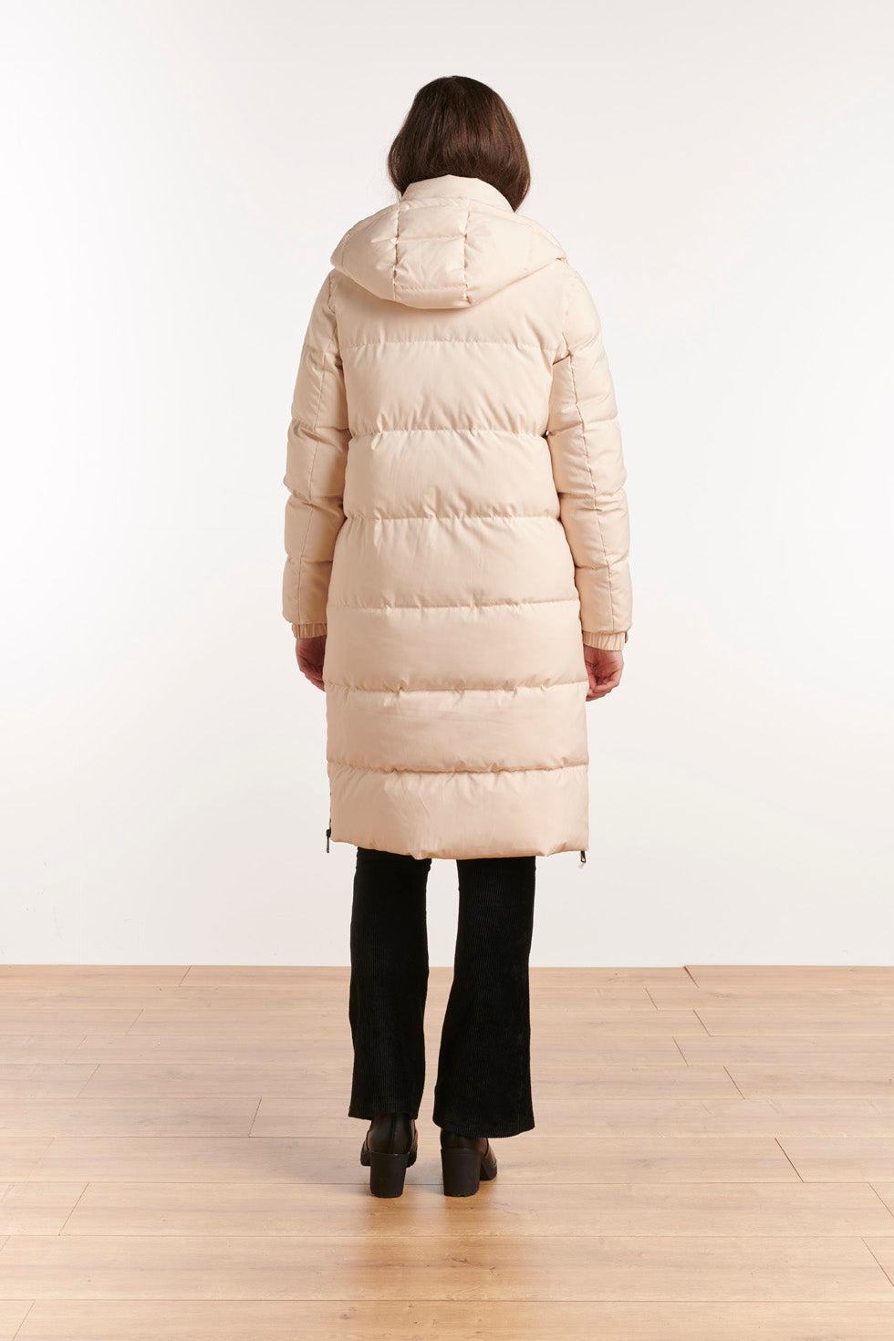 22748 Gewatteerde Jas Halflang Beige
