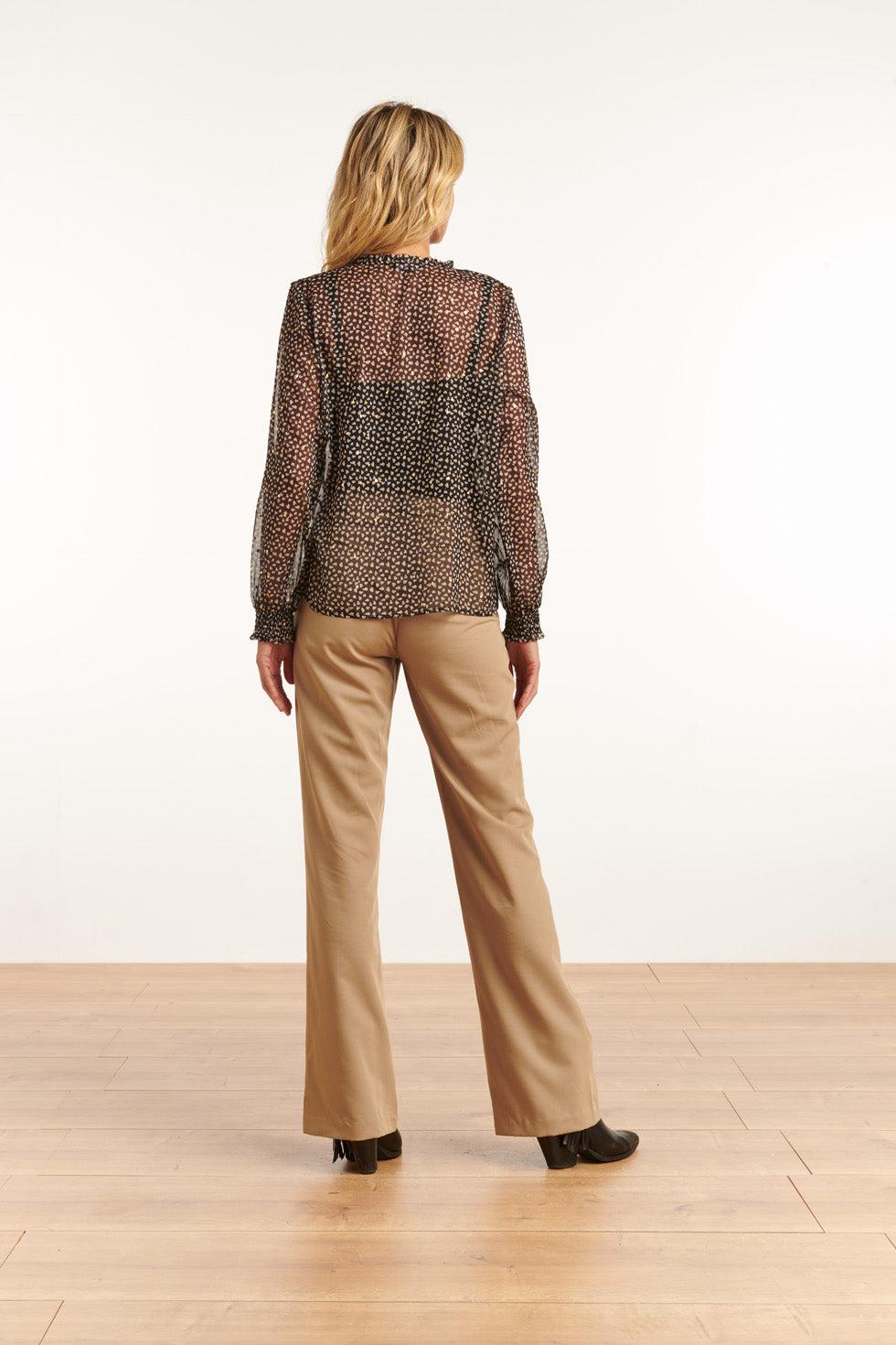 22847 Lange Mouwen Top Met Hart Print En Folie