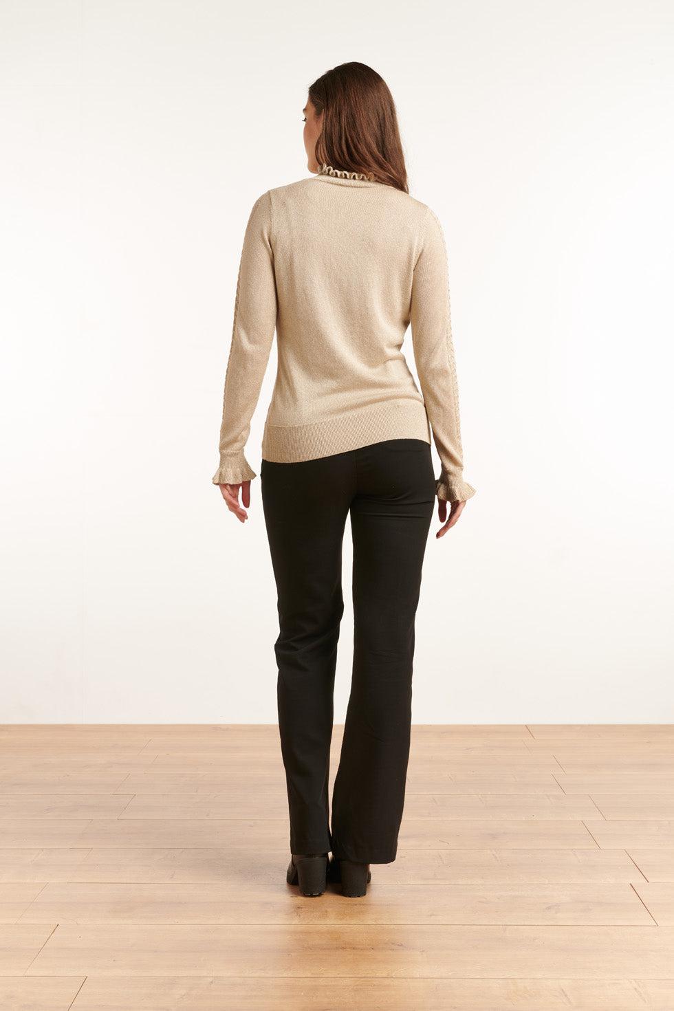 22851 Coltrui Met Ruffle En Lurex Sand