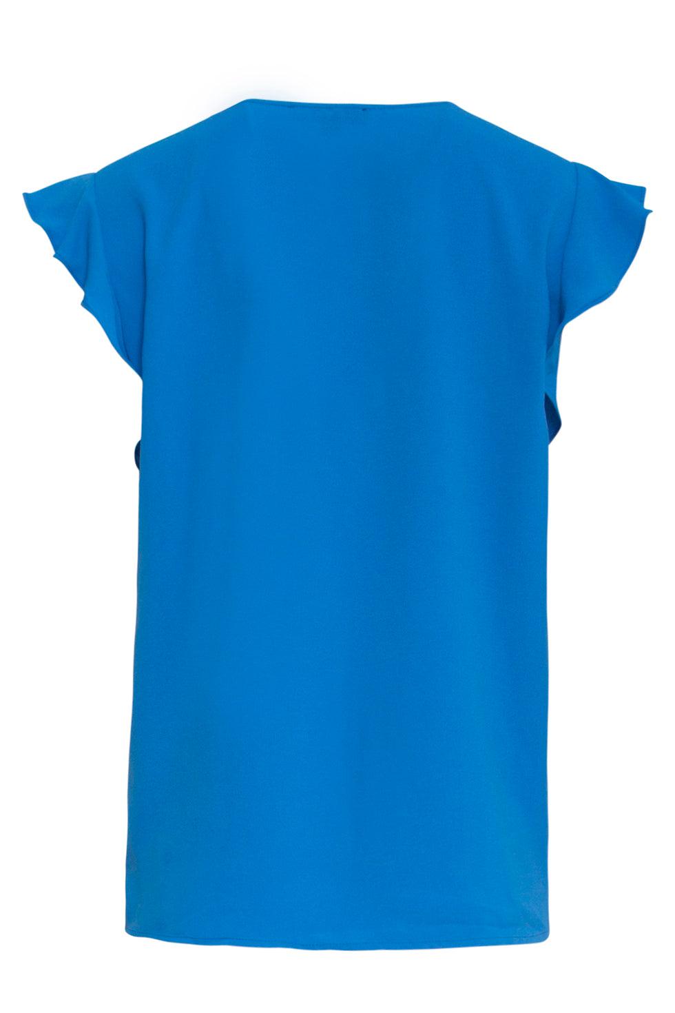 23047-625 Vrouwen V Hals Loszittende Zomer Bloesje | Blue