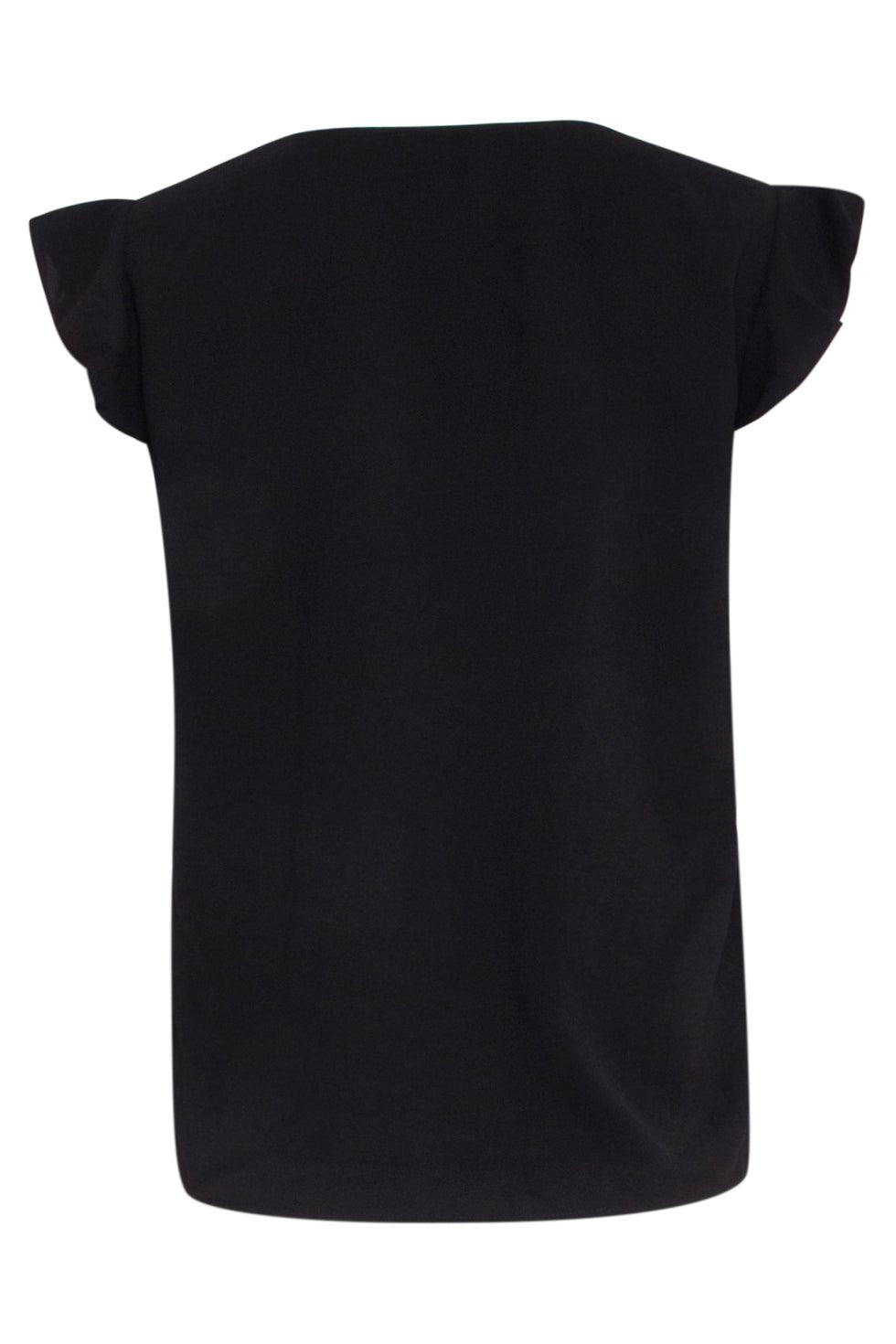 23047-999 Vrouwen Losse Casuele Korte Mouw Top | Black