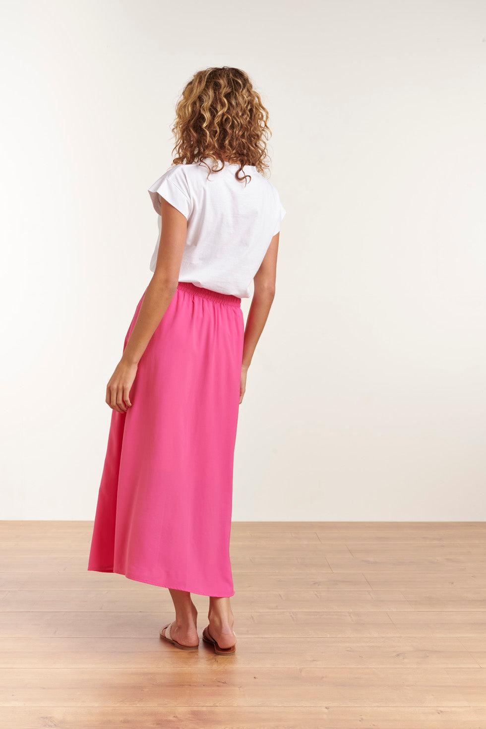 23048-420 Damesrok Met Zijsplitde | Pink