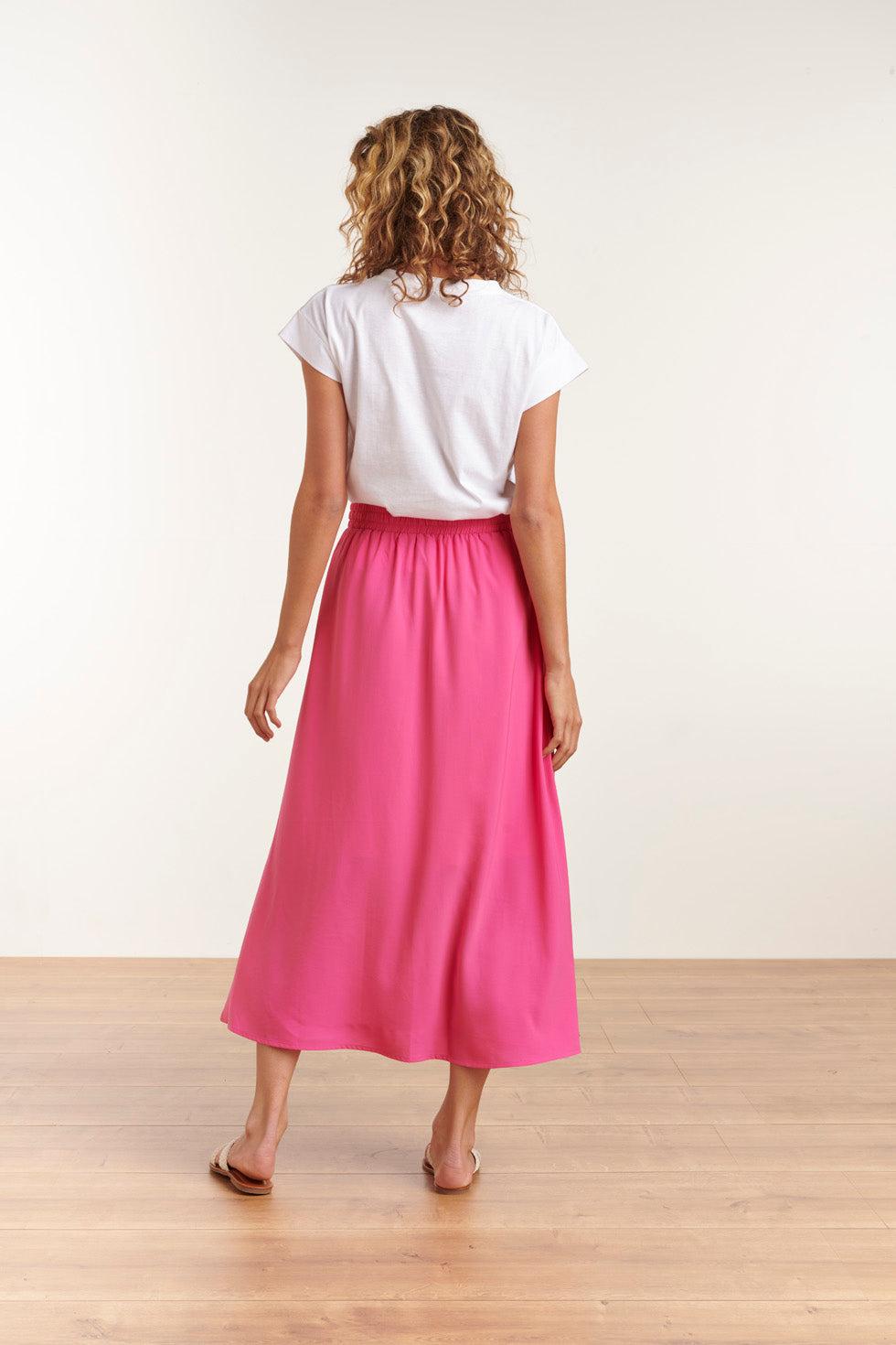 23048-420 Damesrok Met Zijsplitde | Pink