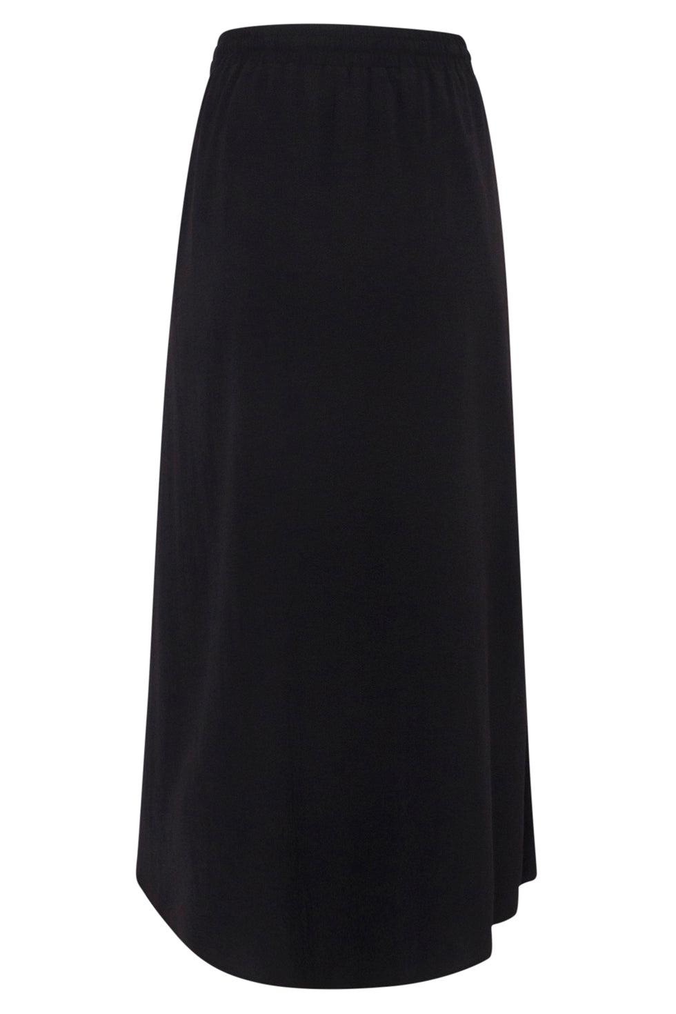 23048-999 Midi Damesrok Met Zijsplit | Black