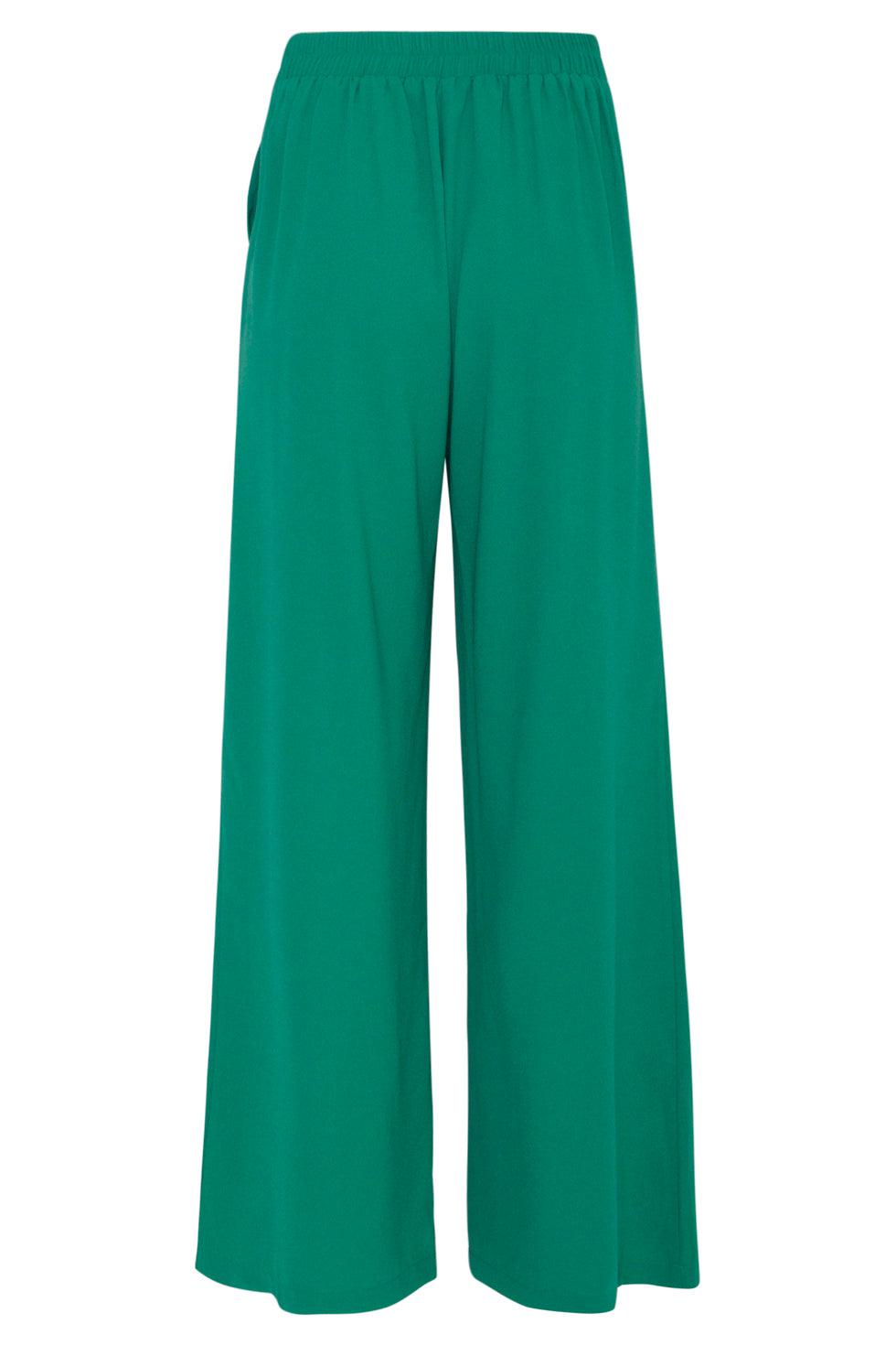 23049-530 Casual Lange Palazzo Broek Met Wijde Pijpen | Green