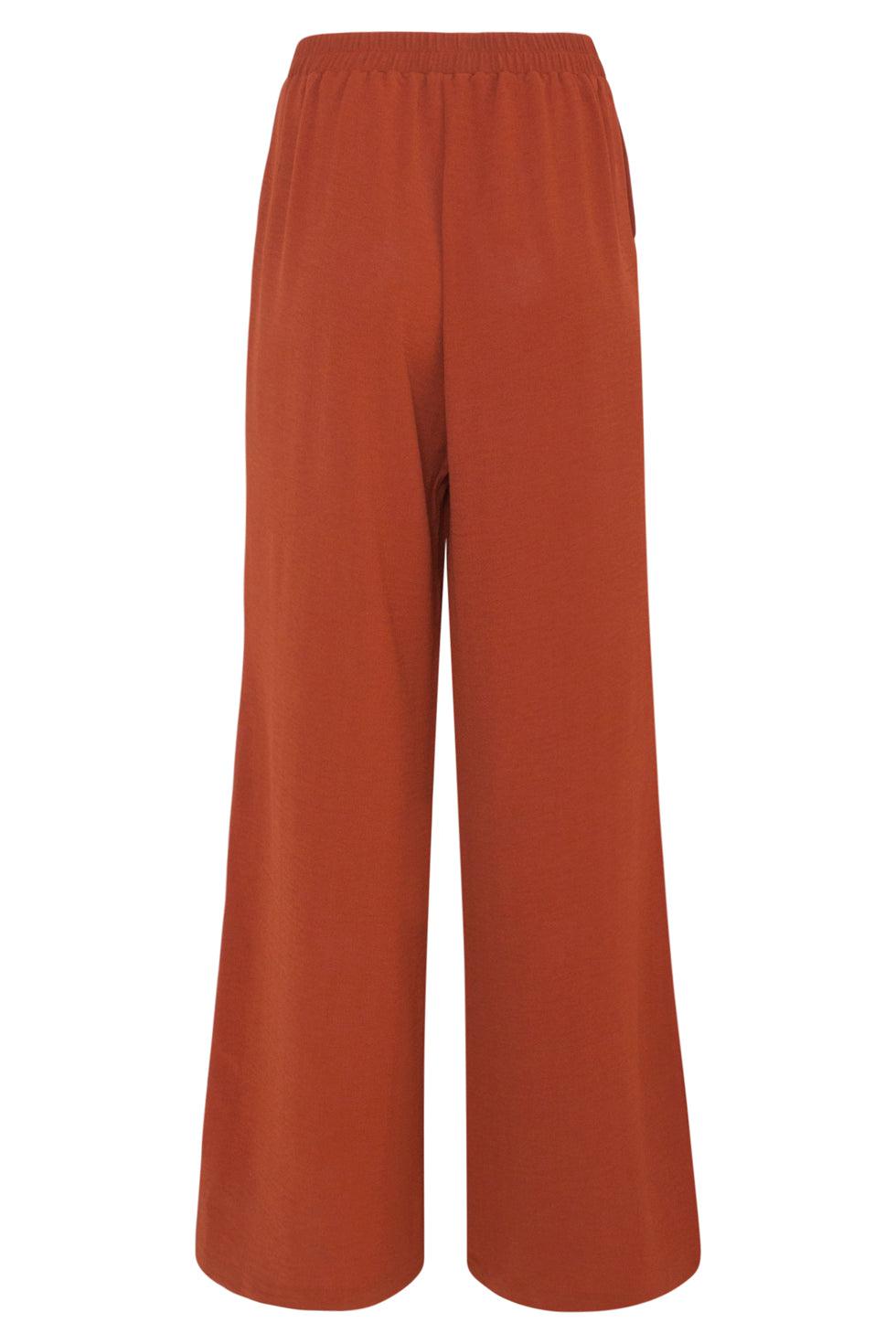 23049-740 Dames Effen Broek Met Hoge Taillecognac | Cognac