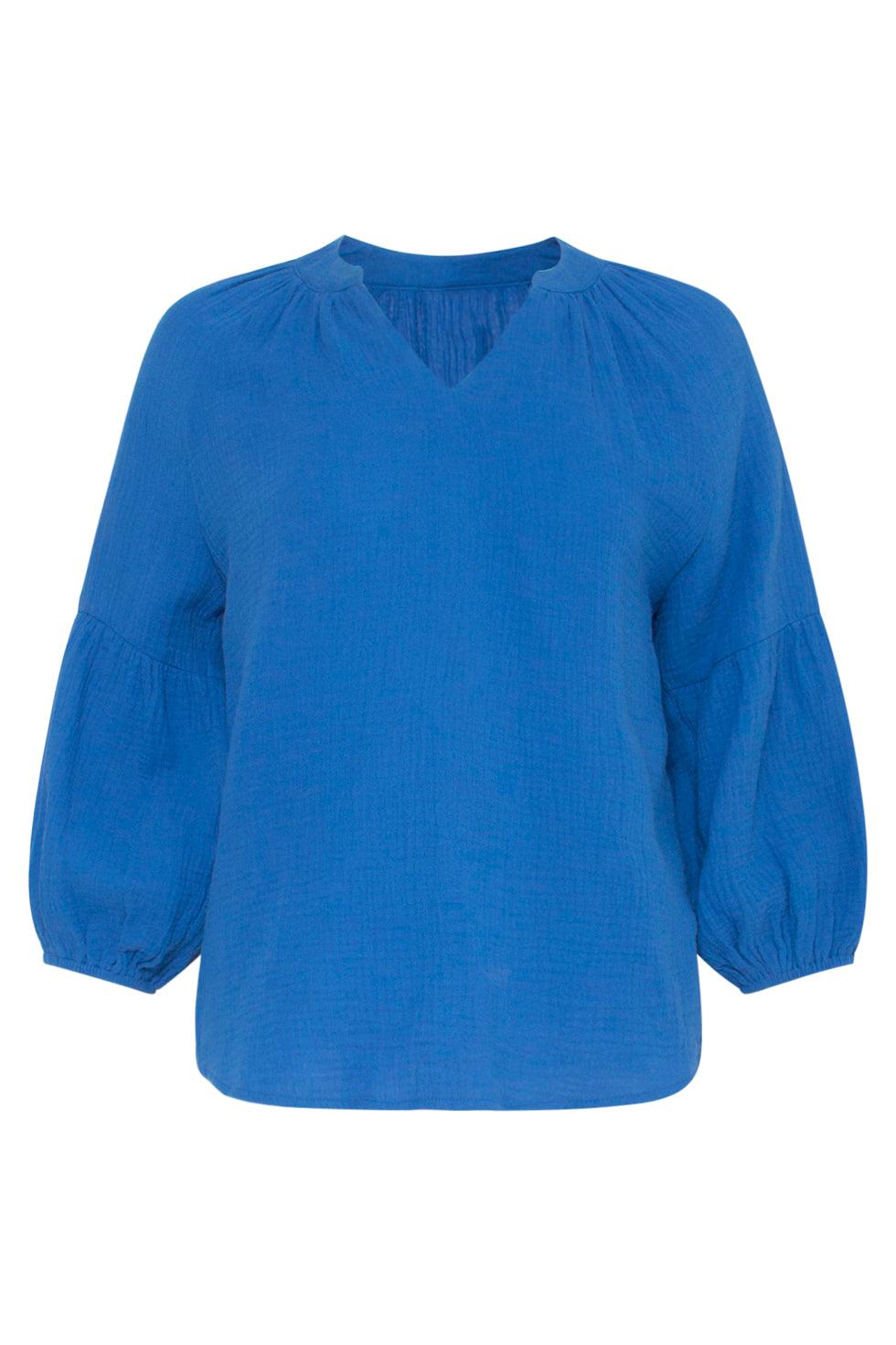 23054-625 Zomer Top Met V-Halsdriekwart Mouwen - 23054 | Blue