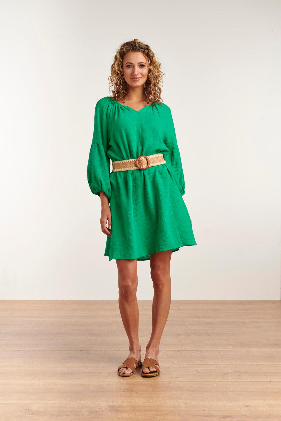 23055-530 Modieuze Casual Zomerjurk | Green