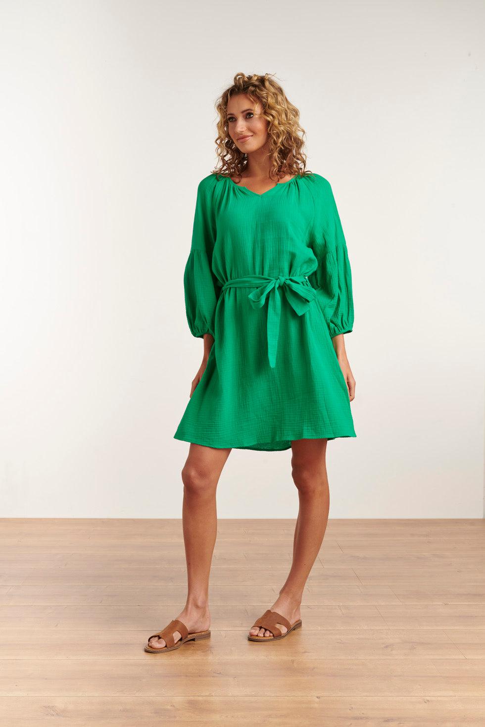 23055-530 Modieuze Casual Zomerjurk | Green