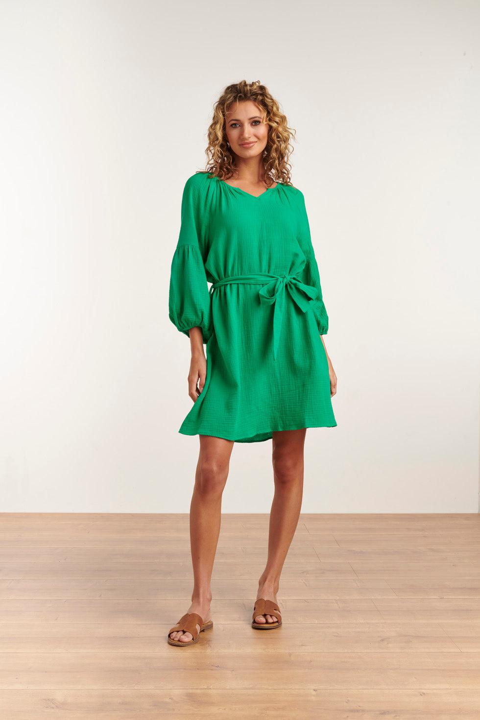 23055-530 Modieuze Casual Zomerjurk | Green
