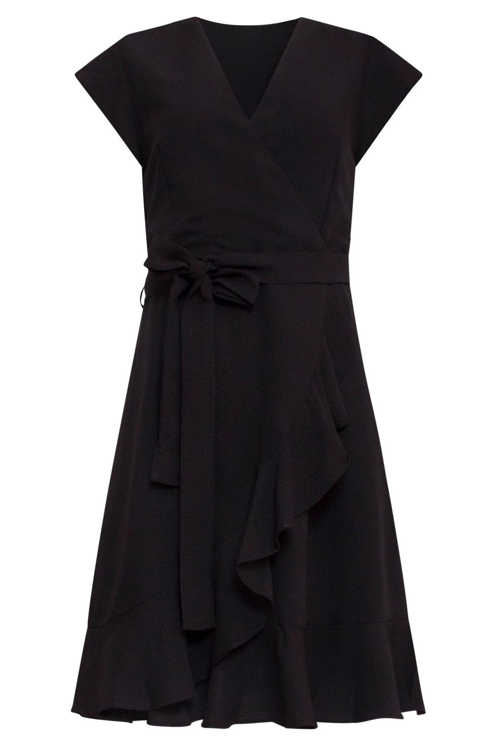 23057-999 Wrap Style Ruffle A-Line Mini Dress