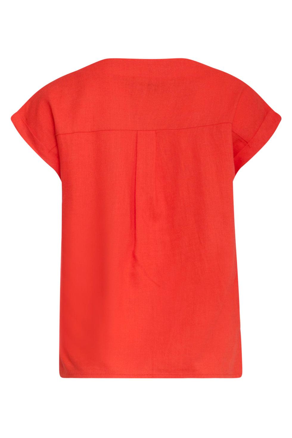 23081-250 Casual Korte Mouwen Top V-Hals | Orange